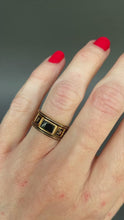 Load and play video in Gallery viewer, Antique Georgian mourning ring with black enamel in 18ct gold
