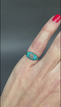 Load and play video in Gallery viewer, Antique Victorian era turquoise &amp; pearl pinkie ring in 9ct gold
