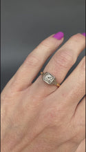 Load and play video in Gallery viewer, Vintage Art Deco diamond (0.4ct) solitaire ring in platinum &amp; 18ct gold
