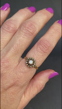 Load and play video in Gallery viewer, Vintage Georgian-style rose cut diamond rosette ring in 14ct gold
