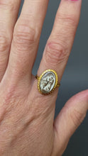 Load and play video in Gallery viewer, Antique Georgian sepia mourning ring with angel in 14ct gold
