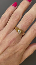 Load and play video in Gallery viewer, Antique art deco era solitaire ring with diamond (0.2ct) in 14ct gold
