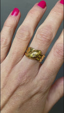 Load and play video in Gallery viewer, Antique Edwardian era snake ring with diamond in 18ct gold
