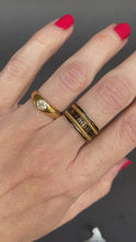 Load and play video in Gallery viewer, Antique Georgian mourning ring with black enamel in 18ct gold
