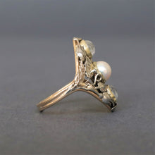 Load image into Gallery viewer, Antique pearl &amp; moonstone ring in 14ct white &amp; yellow gold
