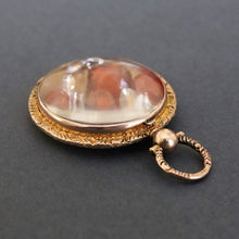 Load image into Gallery viewer, Antique Edwardian era locket in 9ct gold with garnets &amp; sapphires
