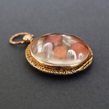 Load image into Gallery viewer, Antique Edwardian era locket in 9ct gold with garnets &amp; sapphires
